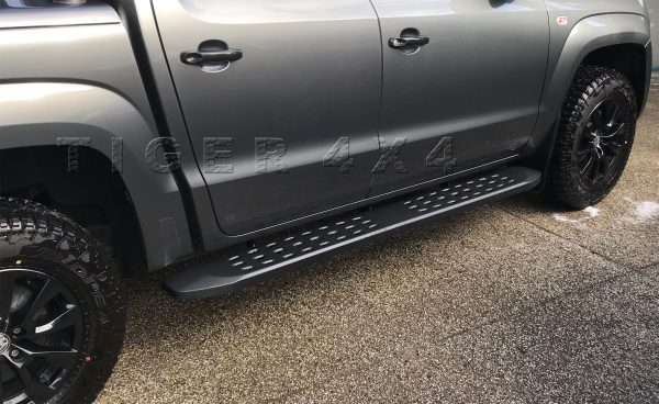 Heavy Duty Matte Black Steel Side Step Bars for Holden Colorado Crew Cab 2012 to 2020