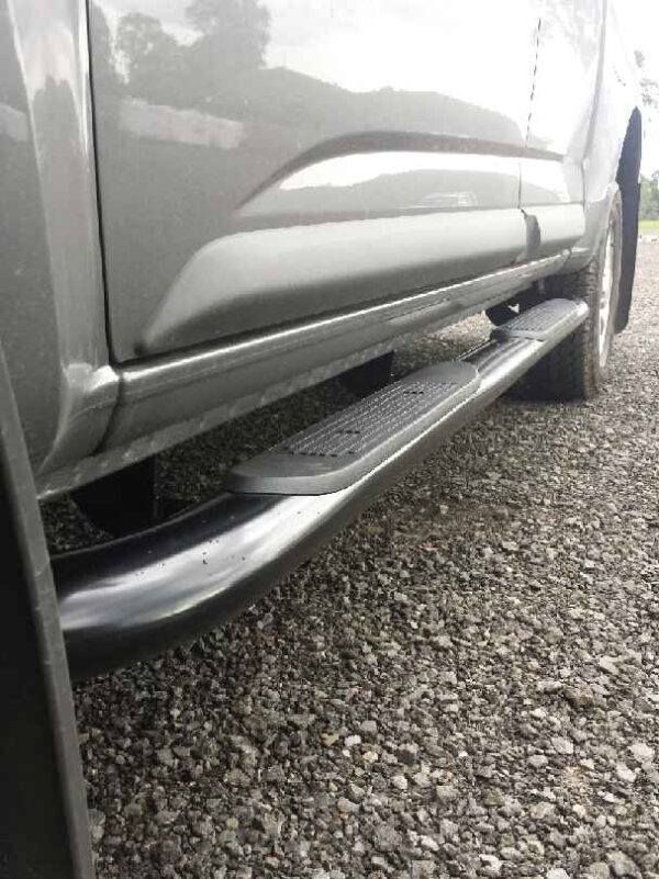 4" Black Steel Side Step Running Boards for Mitsubishi Triton MQ MR Dual Cab 15-23