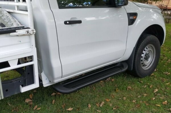 Full Black Aluminium Side Steps Running Boards for Toyota Hilux Workmate Single Cab 2015-2024